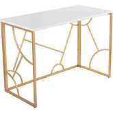 Constellation Desk in Gold & White Wood